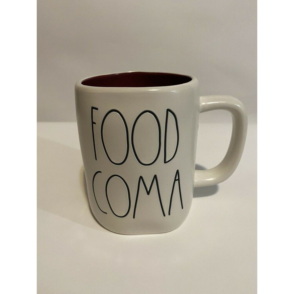 New Rae Dunn “FOOD COMA” Mug White